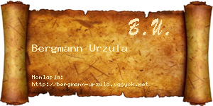 Bergmann Urzula névjegykártya